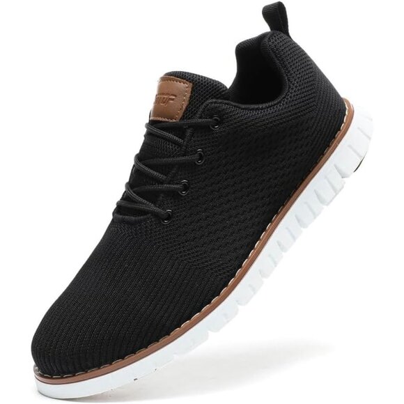 🆕Men Black Mesh Running Walking Sneakers Fashion Oxfords Lightweight Breathable - Picture 1 of 7